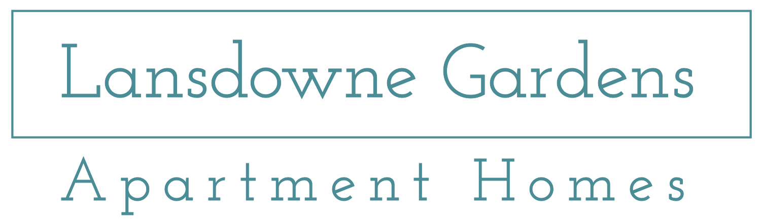 The image is a logo for Lansdowne Gardens Apartment Homes.